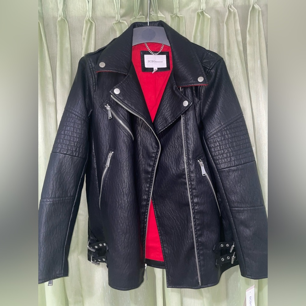 Bcbg biker leather jacket